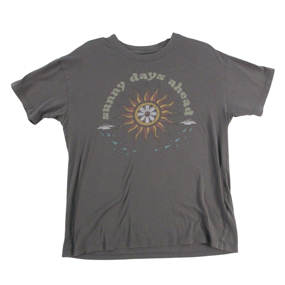 American Eagle Sunny Days‎ Ahead Graphic T-Shirt Gray Mens XS/S 6525